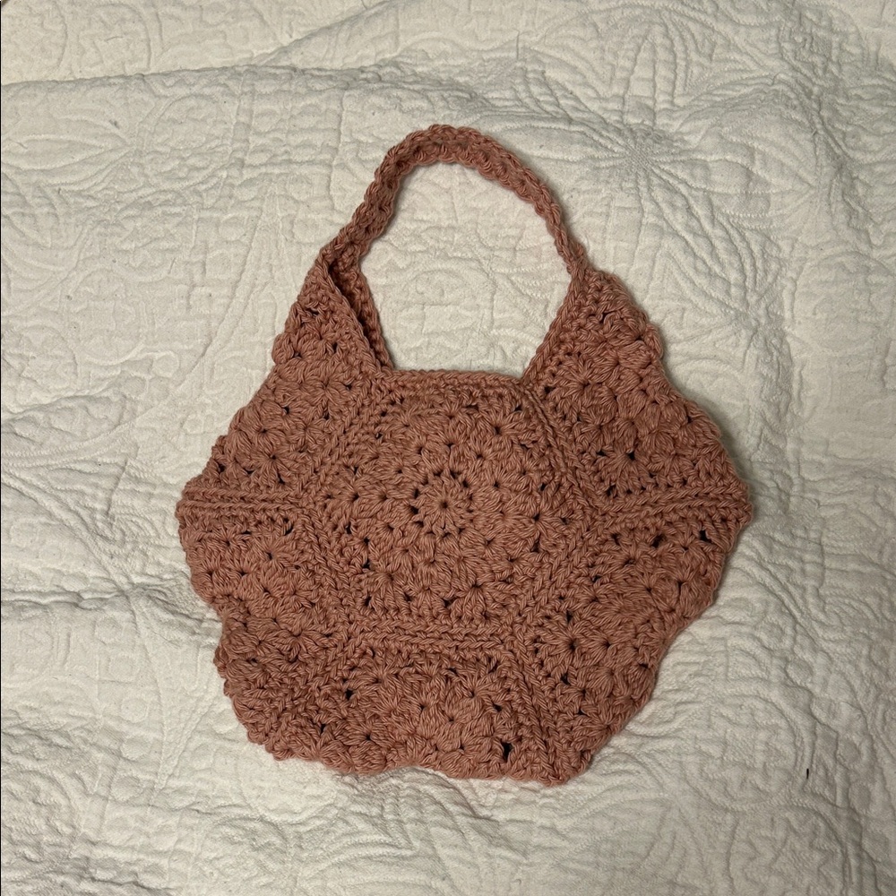 Handcrafted Crochet Tote Bag - Brown